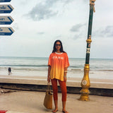 Dip Dye Flame Core Tee - Yellow Orange