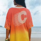 Dip Dye Flame Core Tee - Yellow Orange