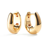 Tania 18K Gold Plate Classic Hoop Earrings: Classic Chunky Hoop