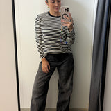 Athena Stripe LS - Black & White