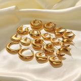 Tania 18K Gold Plate Classic Hoop Earrings: Classic Chunky Hoop