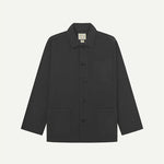 Charcoal jacket on a light gray background