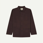 Dark Plum jacket with button details on a white background