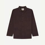 Dark Plum jacket with button details on a white background