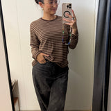 Athena Stripe LS - Chocolate