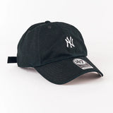 Black cap with a logo on a white background
