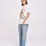LuckyOversize Tee - White