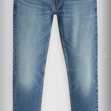 Pair of blue jeans on a white background