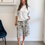 Light Camo Capri Short
