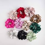 100% Pure Mulberry Silk Hair Scrunchie: Wild Strawberry