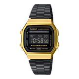 Vintage Gold with Black Band - A168WEGB-1B