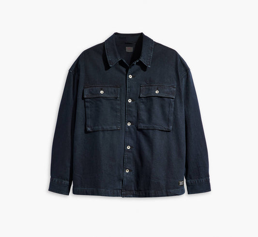 Masonic Patch Pocket Over Shirt - Wes Blue Black