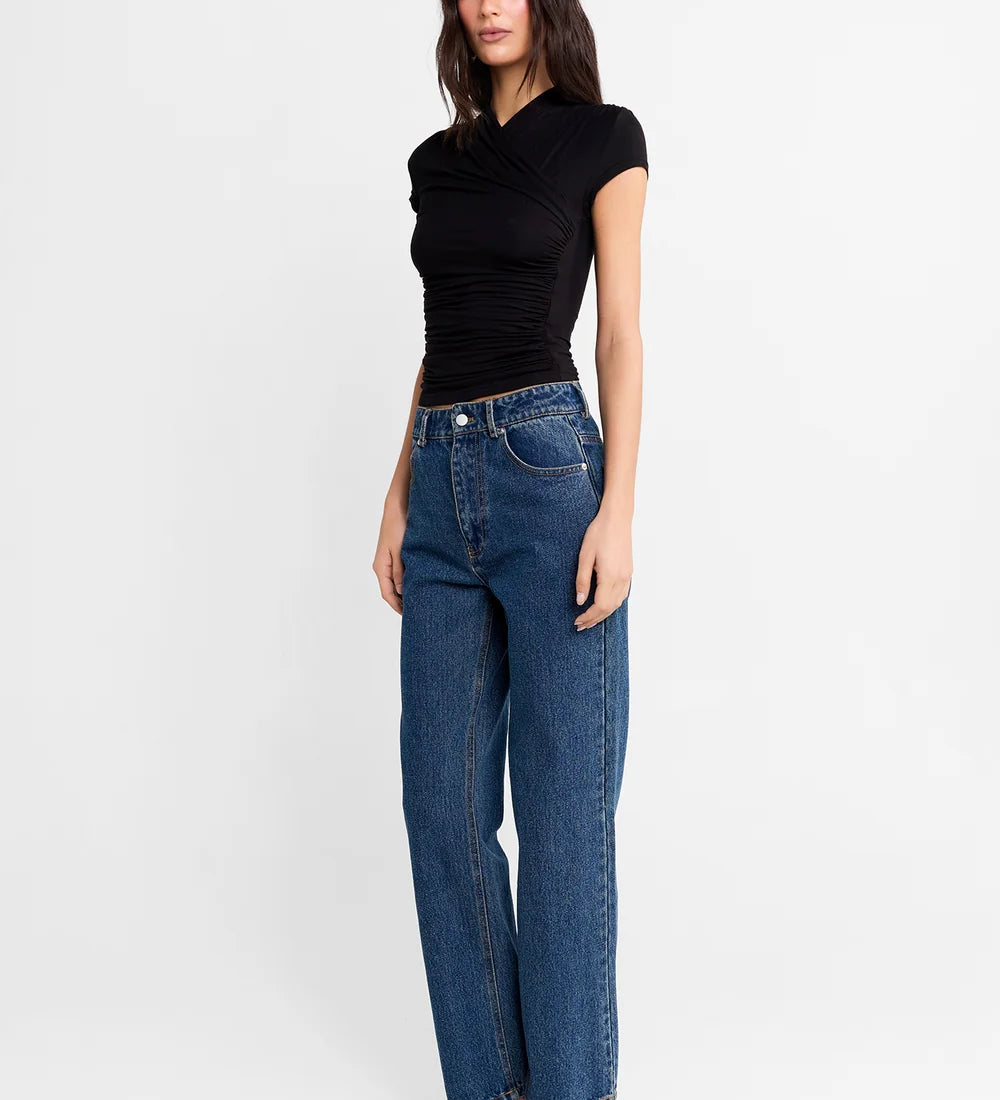 Adalia C/S Top - Black