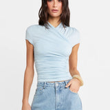 Adalia C/S Top - Powder Blue