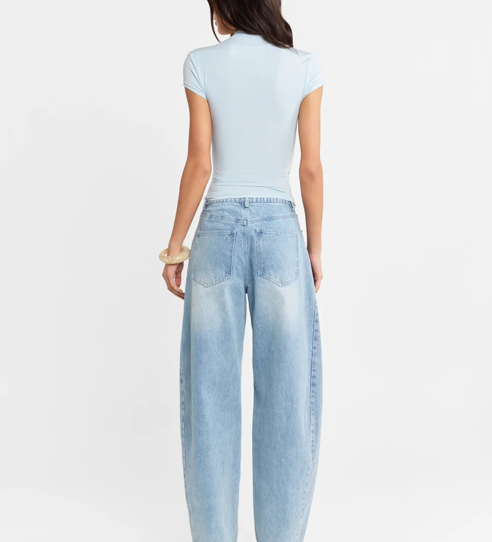 Adalia C/S Top - Powder Blue