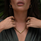 Valentine Gold Necklace - Rose Quartz