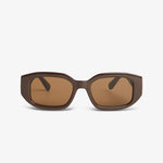 Brown sunglasses with brown lenses on a white background