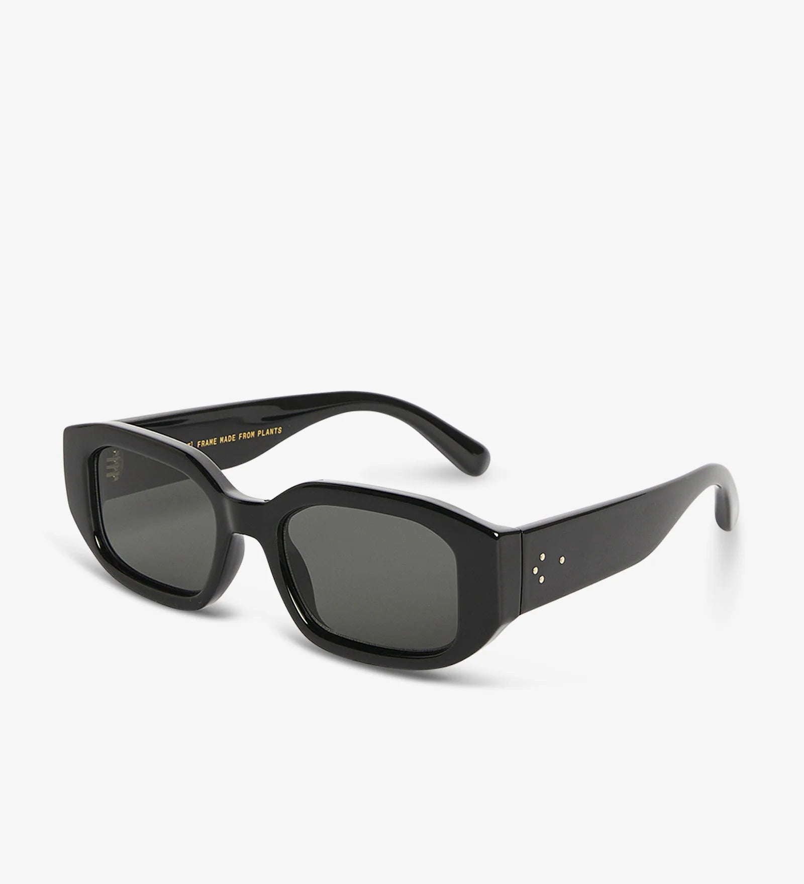 Black sunglasses with a white background