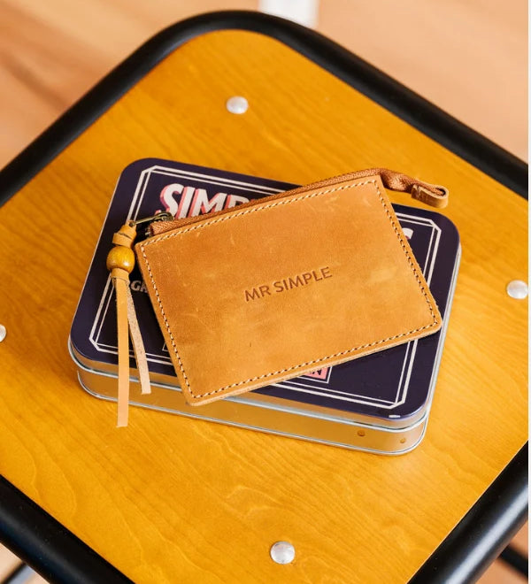 Alex Zip Wallet - Raw Tan