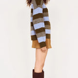 Avia Boat Neck Knit - Blue/Stone Stripe
