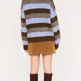 Avia Boat Neck Knit - Blue/Stone Stripe