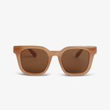 Brown sunglasses with a white background