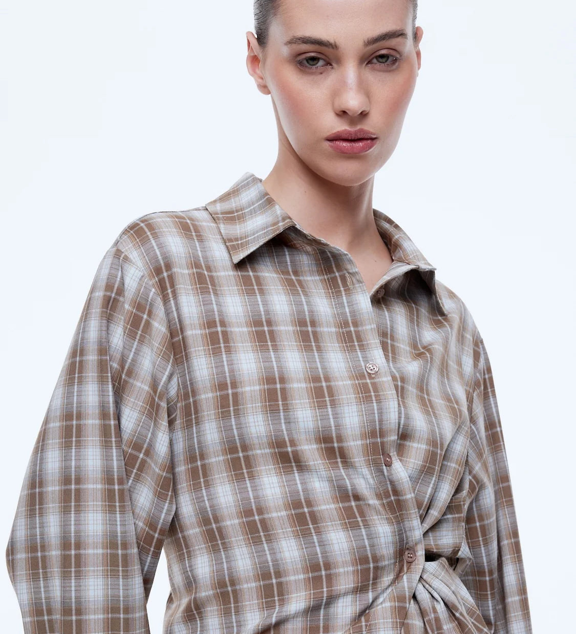 Bobbi Check Shirt  - Pale Blue Check