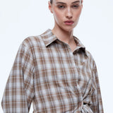 Bobbi Check Shirt  - Pale Blue Check