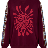 Emboss Oversize Sweater - Maroon