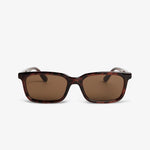 Sunglasses with brown lenses on a white background