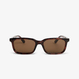 Sunglasses with brown lenses on a white background