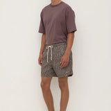 Cascade Print Swim Short - Black/Cream