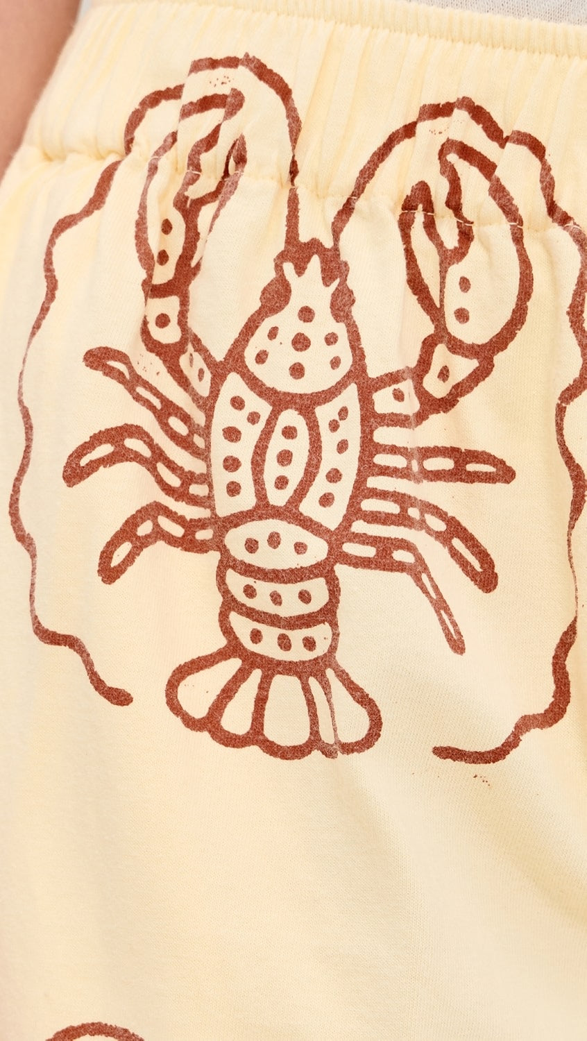 Lobster design on a yellow background