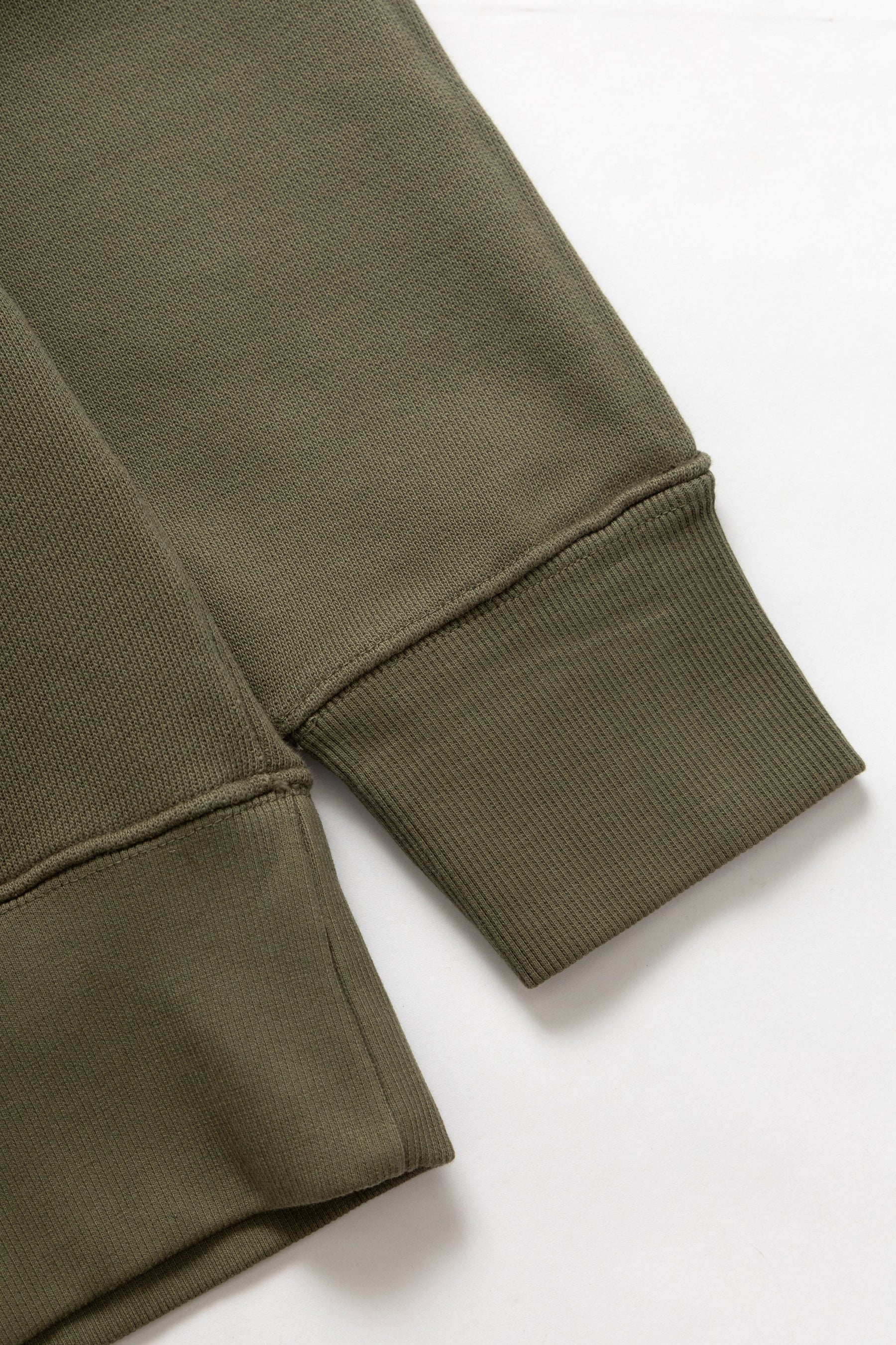 Close-up of green sweater on a white background