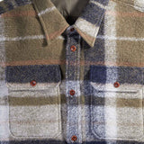 Plaid shirt with collar and buttons on a white background