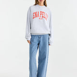 Collegiate Sweatshirt - White Marle/Red