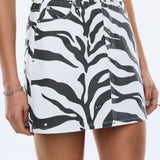 Lindy Mini Skirt - Zebra Print