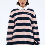 Hallie Rugby Top - Navy/Pink