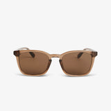 Sunglasses with brown lenses and frame on a white background