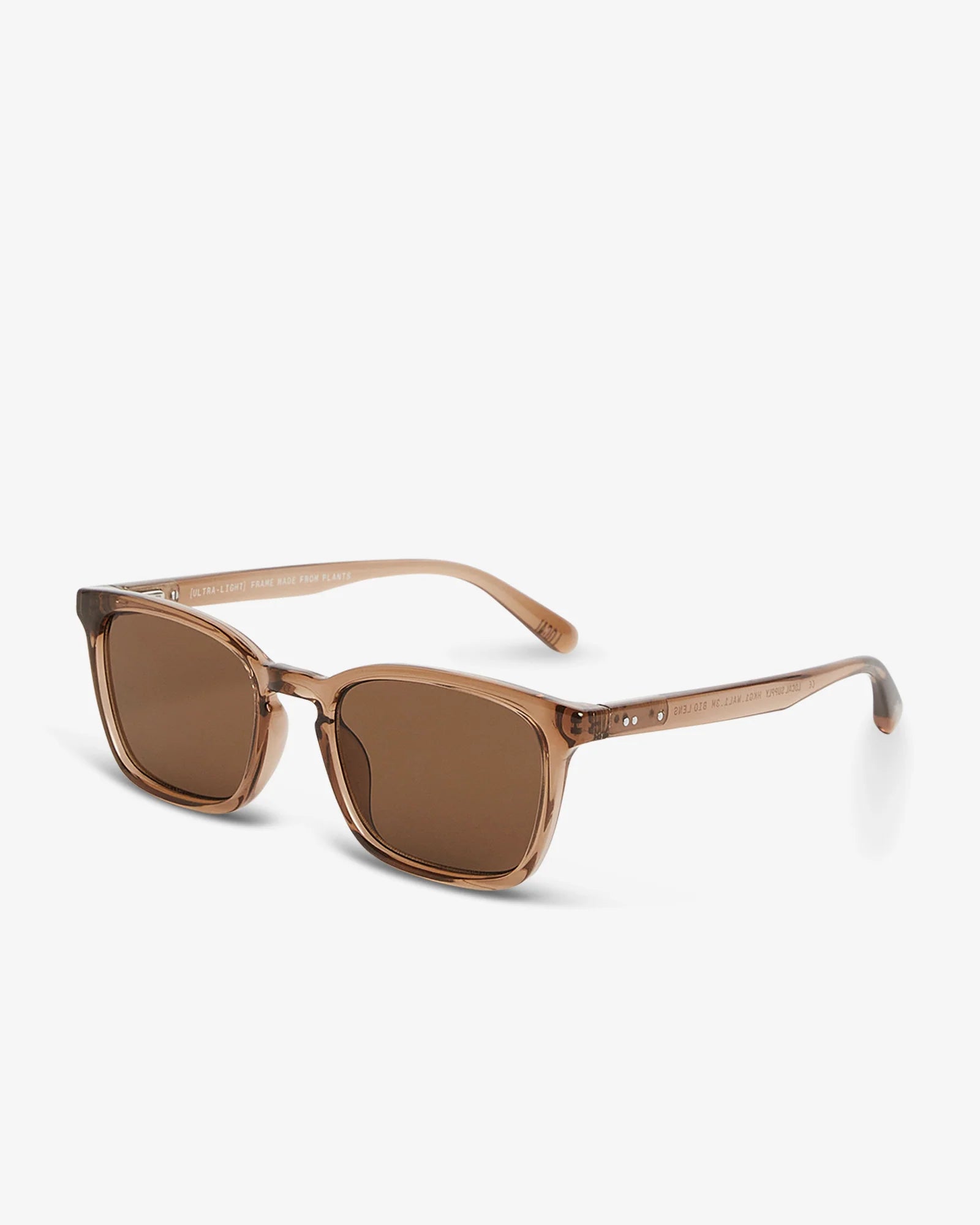Brown sunglasses on a white background