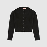 Fluffy Knit Cardigan - Black