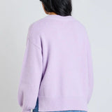 Harvest V Neck Knit Jumper - Dusty Lilac