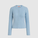 Buttoned Knit Cardigan - Blue
