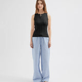 Button Knit Tank - Black