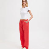Relaxed Tie Pants - Red