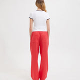Relaxed Tie Pants - Red