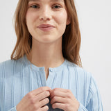 Buttoned Knit Cardigan - Blue