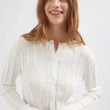 Buttoned Knit Cardigan - White