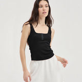 Tank Top with Hook & Eye - Black