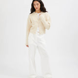 Fluffy Knit Cardigan - Oatmeal